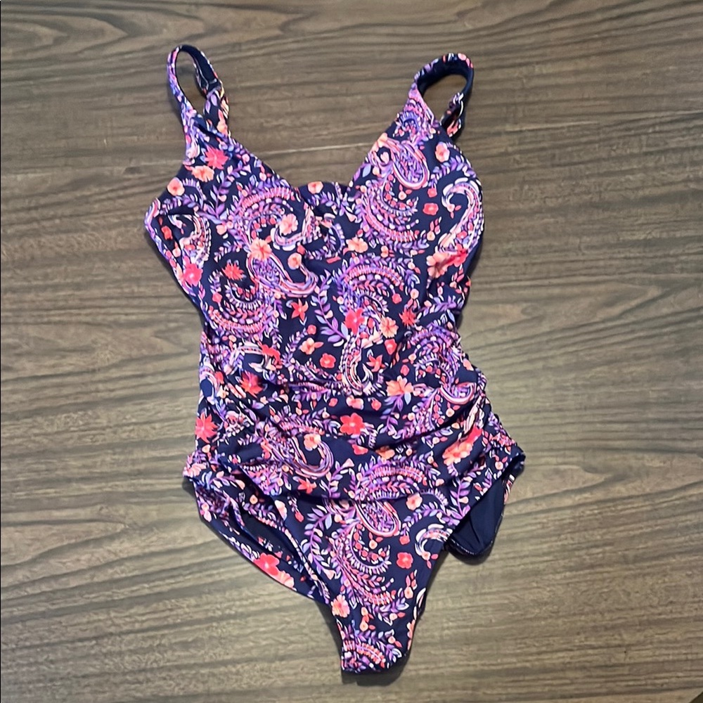 Lands’ End Medium Grecian One Piece Swimsuit